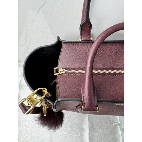 Michael Kors Collection GRACIE Tote Burgundy Leather + Python Embossed Wallet - Picture 7 of 16